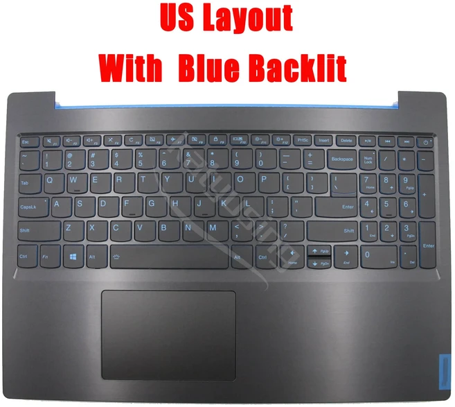 레노버 아이디어패드 L340-15IRH 게임용 Rus 미국 스페인어 키보드 파란색 백라이트 팜레스트 탑케이스 5C