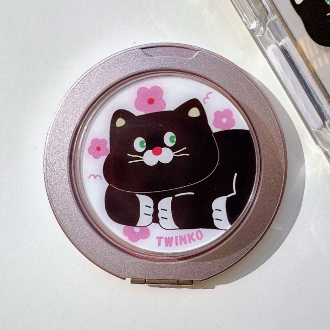 Twinko 追劇神器, 1個, 白底半身黑貓+玫瑰金支架,一般款