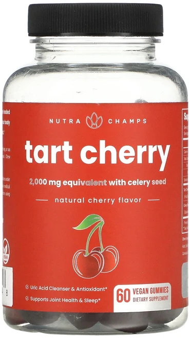 NutraChamps 타트체리 비건 구미젤리 60개, 1개, 60정 - 쿠팡