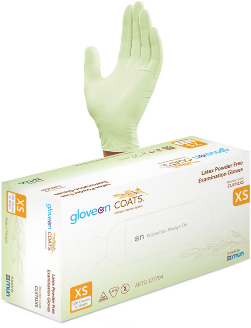 글러브온 손목밴딩 라텍스장갑 내츄럴 100매 Powder Free Glove, 1개, S, 레몬그린