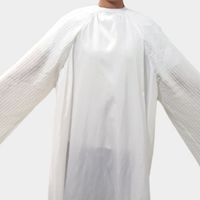 미용실 주름 소매 커트보 바버샵 롱 컷트보, 1개, 화이트