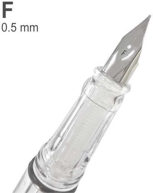 RAYRAYGO 活塞美工鋼筆 EF/F/彎尖筆尖 旋轉筆蓋 練字手帳學生鋼筆, (10) F-0.5mm 墨界, 0.5mm, 墨界