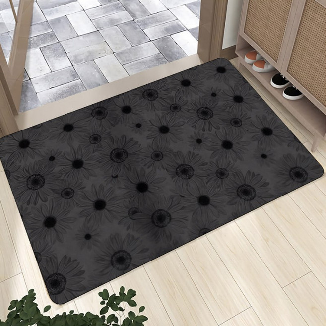 카지온 규조토 발매트 빨아쓰는 흡수력 좋은 욕실매트, 차콜, 1개