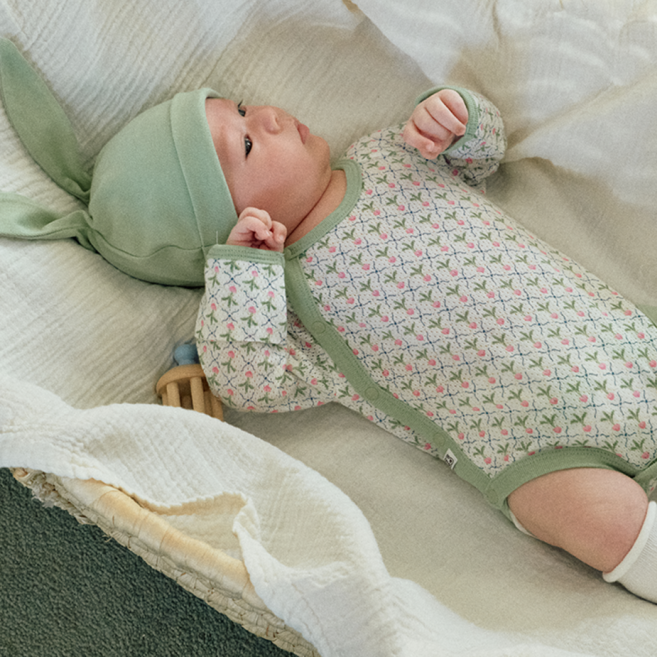 오우아스튜디오 신생아 사계절 메쉬 배냇수트