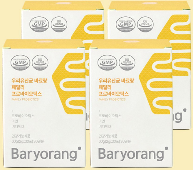 우리유산균 바료랑 패밀리 프로바이오틱스 4개월 (2g x 120포), 60g, 4개