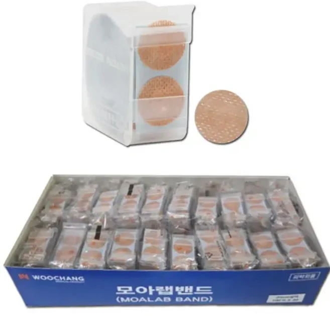우창 모아랩 밴드100매 키즈 채혈 원형 주사밴드 반창고 니플패치, 20개, 100개입