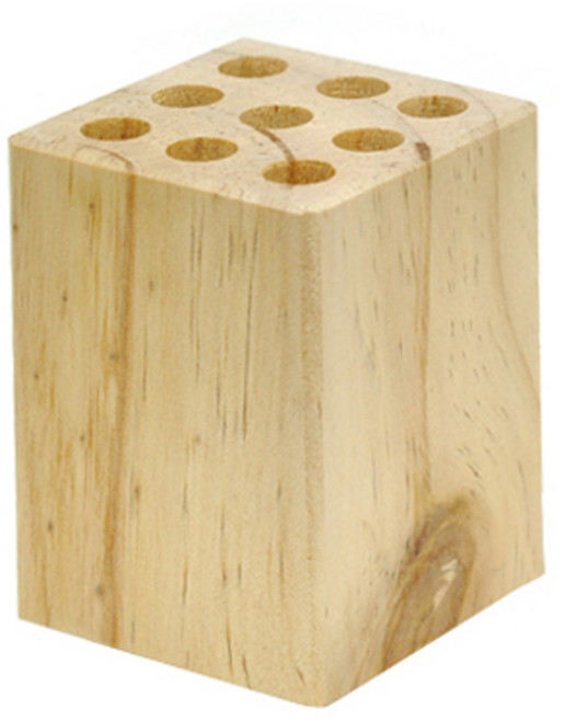 사각 원목연필꽂이 9구 5.9x5.9x7.5cm (대) 반제품, 1개