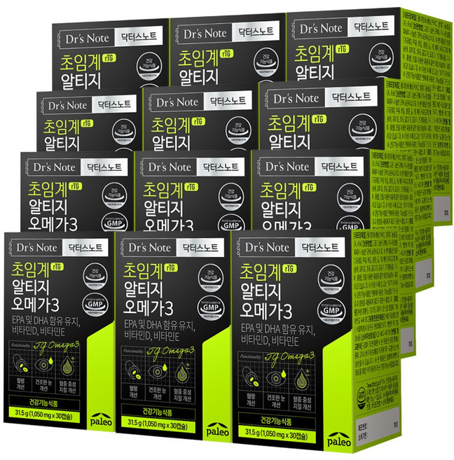 팔레오 닥터스노트 초임계 알티지 오메가3, 30정, 12개