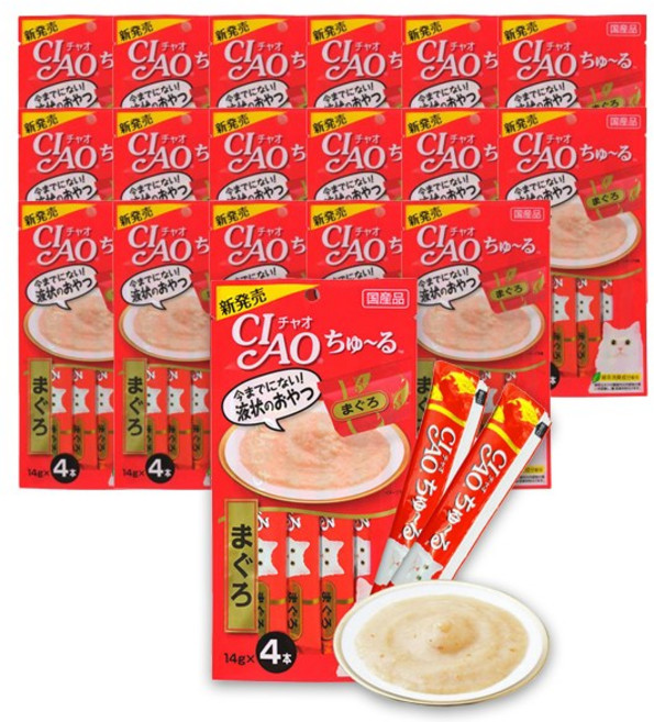 챠오츄르 고양이 짜먹는 간식, 참치, 56g, 18개