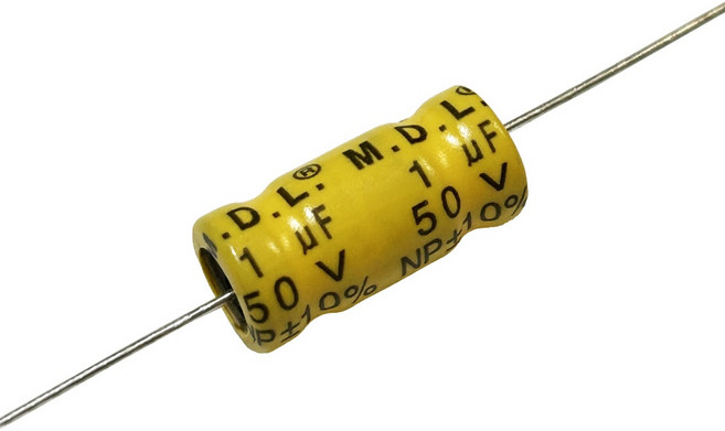 M.D.L. NP 無極性臥式電解電容器 B10A系列 分音器與喇叭專用, 1個, 1.0uF50V 8mm*17mm