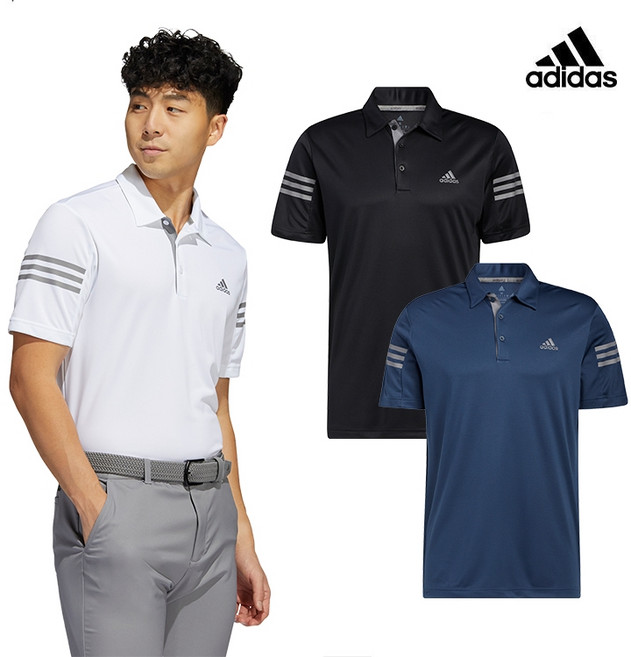 아디다스골프 남성 3스트라이프 반팔 티셔츠 HC5351 HC5352 HC5353