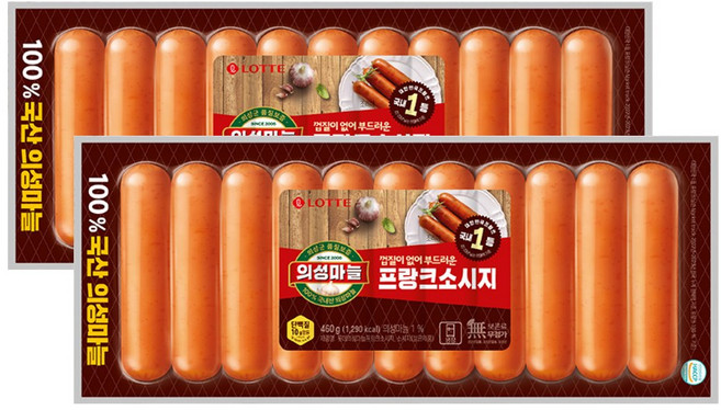 롯데 의성마늘 프랑크, 460g, 2개