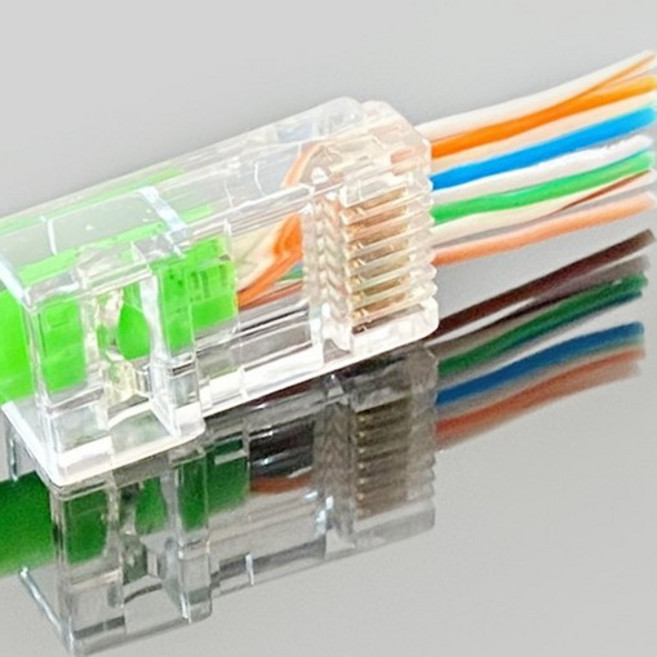RJ45 8P8C CAT6 穿透式水晶頭, 1個, cat.6(穿透式)