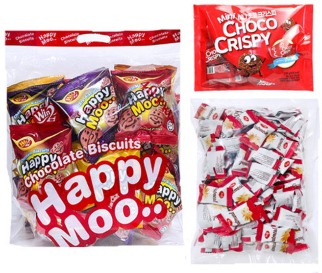 해피무(초콜릿맛20개+버터향20개)+오트밀미니바이트250g+미니초코크리스피175g, 905g, 1세트
