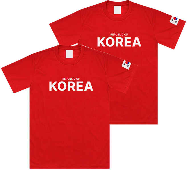 [2P] REPUBLIC OF KOREA 쿨링 반팔 티셔츠 RT002 - 헬스 운동 응원 기능성 드라이핏 쿨소재 스포츠
