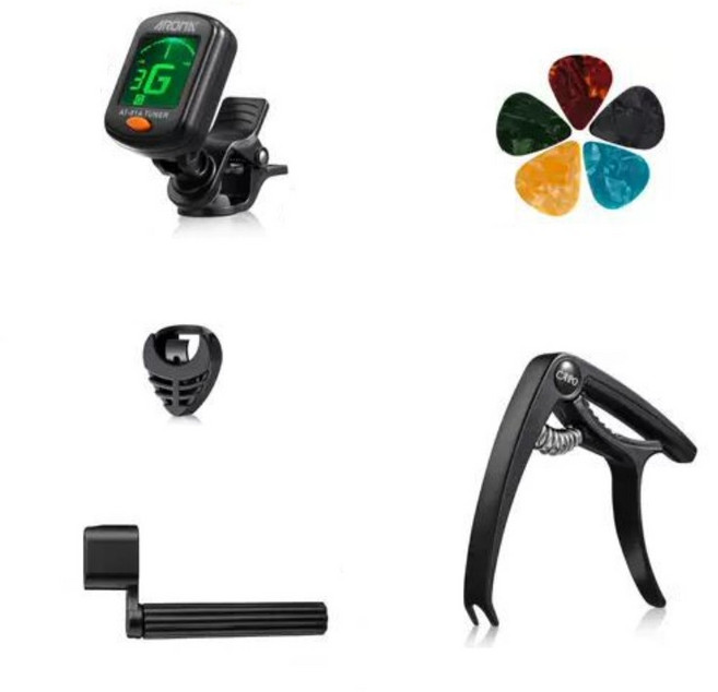 주닉스 기타 액세서리 세트 튜너 피크 너트 5종 세트D, 1개