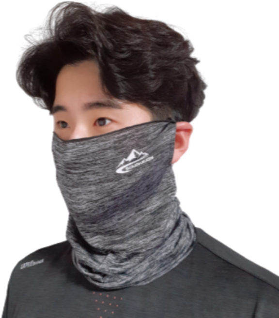 해피쇼핑 쿨스카프 자외선차단 자전거 러닝 라이딩 넥쿨러 스포츠 안면 마스크, 그레이