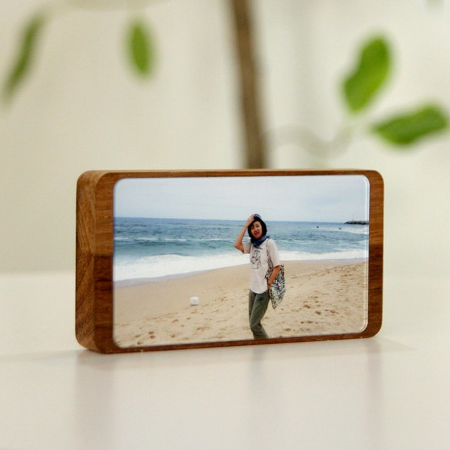 고급우드 예쁜액자(핸드폰)아기사진 웨딩 포토테이블 소형액자 앤틱액자 나무 원목 인테리어액자 휴대폰 사진인화, 멀바우, 1개