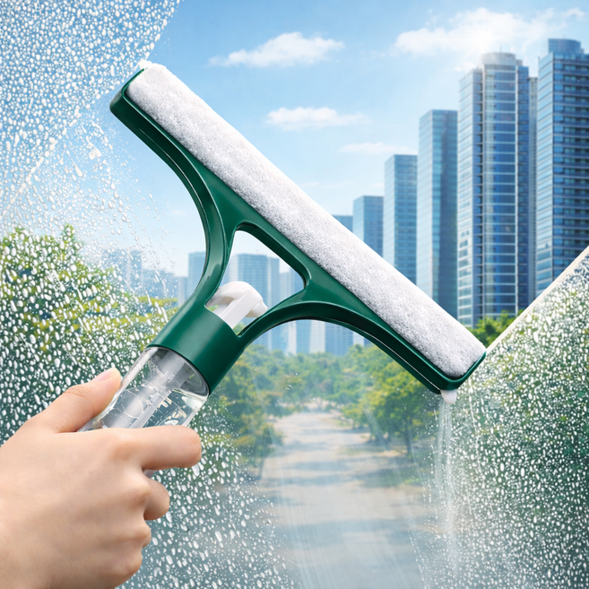 옥타기지 3in1 스프레이 유리창 창문 닦이, 딥그린, 1개