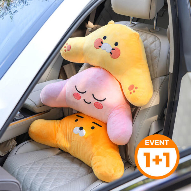 아트박스/카카오프렌즈 (1+1세트) 카카오프렌즈 어부바 차량용 등쿠션, 어부바 등쿠션_춘식이, 어부바 등쿠션_라이언