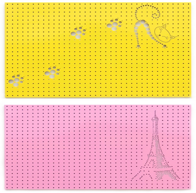 타공판(600X900)_감성타공_타공판_타공판선반_인테리어_DIY_소품걸이_후크_벽보드_진열대_타공판후크_선반_고리 고양이_에펠탑 스파이드맨_세람이엔지, 핑크, 1개, 기본형(300X900)