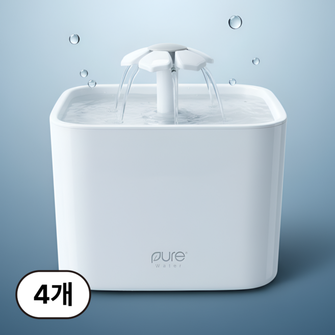 퓨어워터 고양이 정수기 2L, RK60, 화이트, 4개