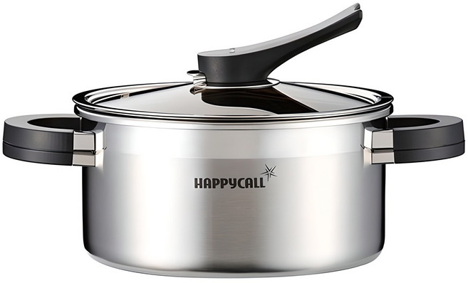 해피콜 인덕션 넘침방지 3중 스테인레스 양손냄비, 20cm, 메탈그레이, 1개
