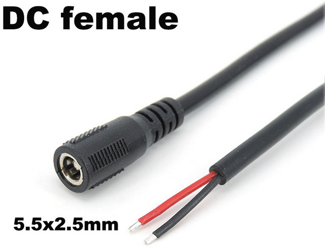 전원 공급 장치 커넥터 익스텐션 케이블 구리 와이어 LED 스트립 조명용 18awg 7A 5V 24V 36V DC 5.5, 03 5.5x2.5mm DC female, 02 5pcs, 1개