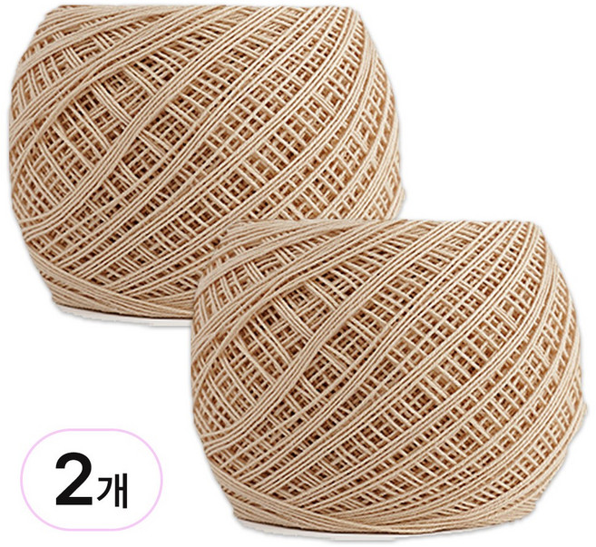 타조 구정 뜨개실 40수x2개 코바늘실 면사 털실 레이스실, 305 연베이지, 2개