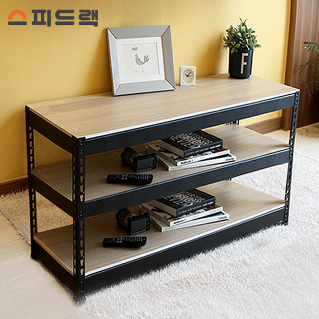 TV장식장 TV받침대 1200X400X750 3단, 블랙