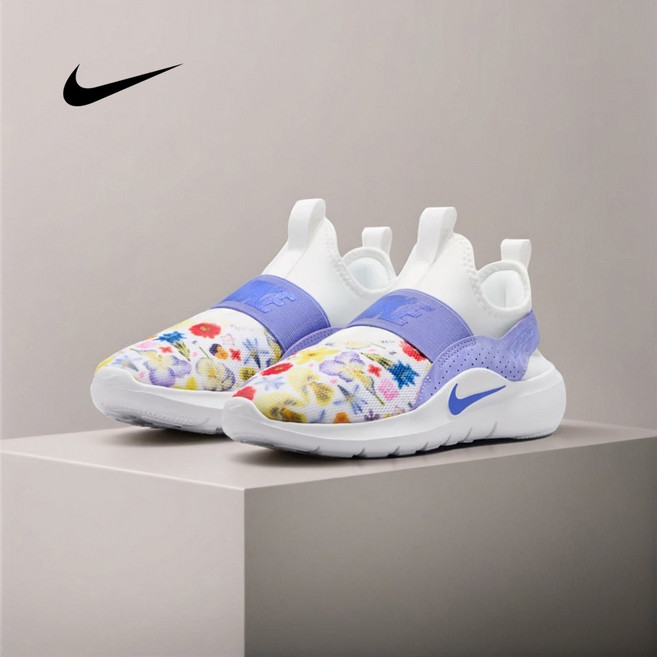 [나이키] 주니어 운동화 "플렉스 러너 4" 런닝화 백화점 매장판 정품 신축성 있는 스트랩 사파이어