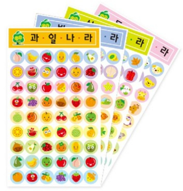 가꿈 그림스티커 1봉 6장 어린이집 유치원 초등학교 신학기용품 출석스티커, 가꿈 그림스티커 1봉6장, 동물나라(No.113), 1개