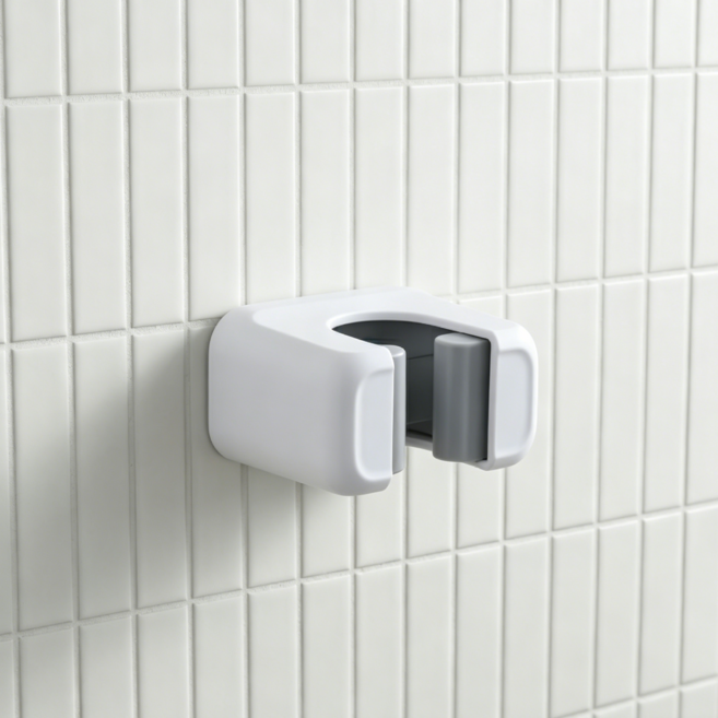 조이보스 청소도구 무타공 밀대 거치대, 화이트, 1개