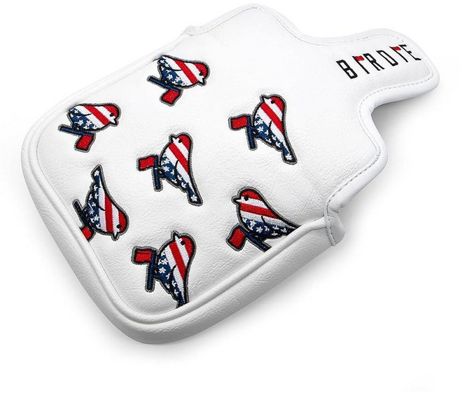 Aliennana Golf Head Covers 버디 드라이버 커버 3 우드 헤드커버 하이브리드 헤드 자수 가죽 미국 국기 골프 클럽 말렛 퍼터 OZ1용 (말렛 커버) 3361