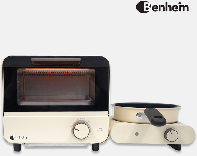 벤하임 미니 오븐 세트 BOVF-500 접이식 오븐 인덕션 후라이팬 세트