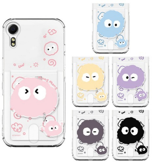 갤럭시X커버5 (G525) 키즈폰 몽몽 두들 무빙 아크릴 스마트톡 투명 에어쿠션 카드 젤리 케이스