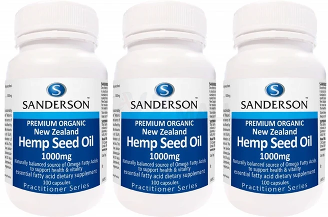 [샌더슨] 오가닉 헴프 씨드 오일 1000mg 100캡슐 X3, 3개, 100정 - 쿠팡