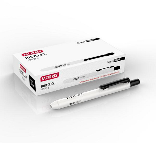 JUST CLICK 네임펜 S MRN-102 흑 12자루 모리스, 상세페이지 참조