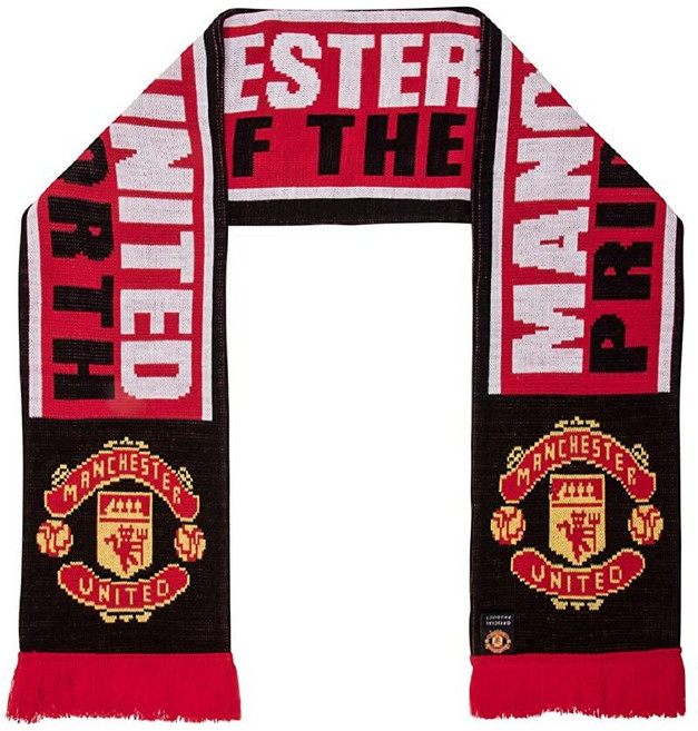 [미국수입정품] 맨체스터 유나이티드 Manchester United FC Authentic EPL \"Pride Of The North\" 스카프 빨강 검정 백색 길이 1.