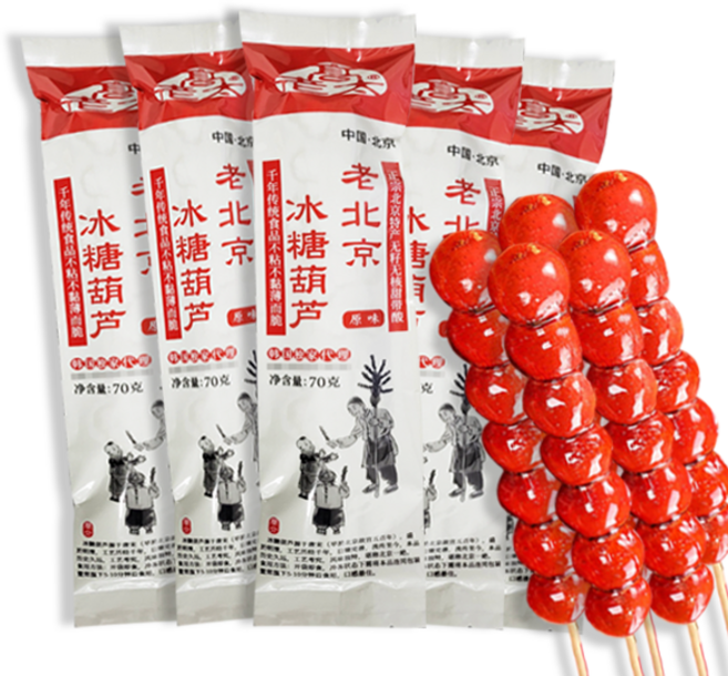 홍홍 중국식품 중국사탕 노북경 탕후루 오리지널맛 70g 원맛 5개 세트 빙탕후루 산자열매 산사탕후루 중국간식
