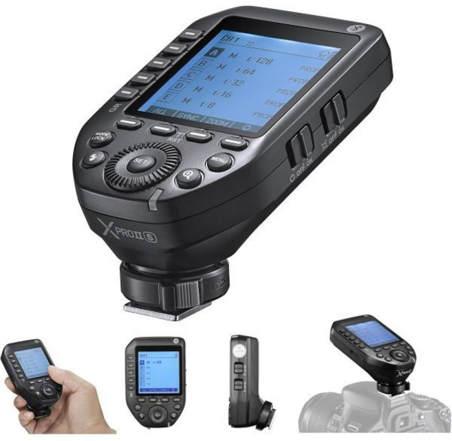 Godox XProIIL TTL 무선 플래시 트리거 송신기 레이카 카메라 호환 24G 18000초 HSS 블루투스 연결 새 핫슈 잠금 16 그룹 32 채널, XproII-S, Black