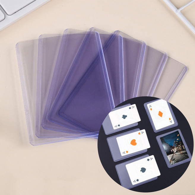 연질 pvc 투명 플라스틱 카드 포카 포토 게임 카드 명함 보관 수납 홀더 탑로더 보호 슬리브 필름 케이스