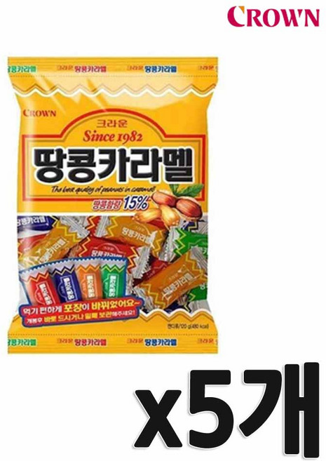 크라운 땅콩 카라멜, 5개, 120g