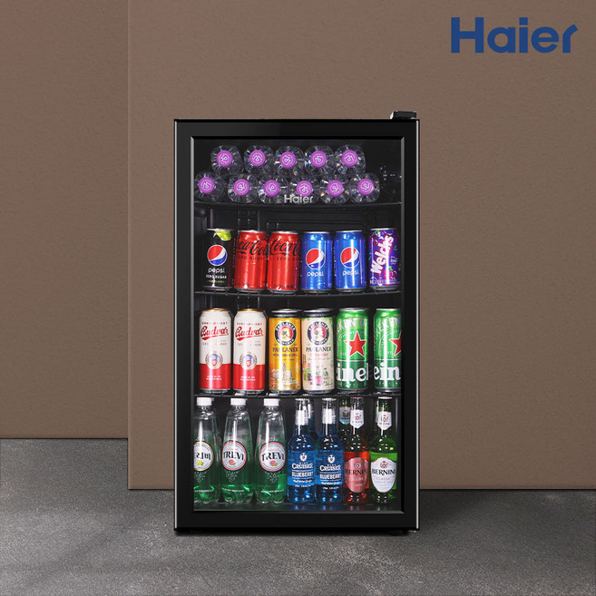 하이얼 홈바 쇼케이스 132L 1도어 냉장고 방문설치, (BLACK), HSC132MDB(기사설치)