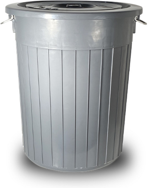 회색 원형 통 컨테이너 75L (뚜껑포함), 단품