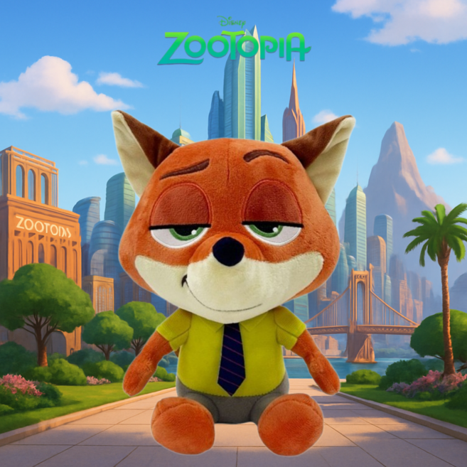 주토피아 인형 주디 닉 디즈니 애착인형 25cm 캐릭터 귀여운 봉제인형, 02. 주토피아 닉 인형 25cm