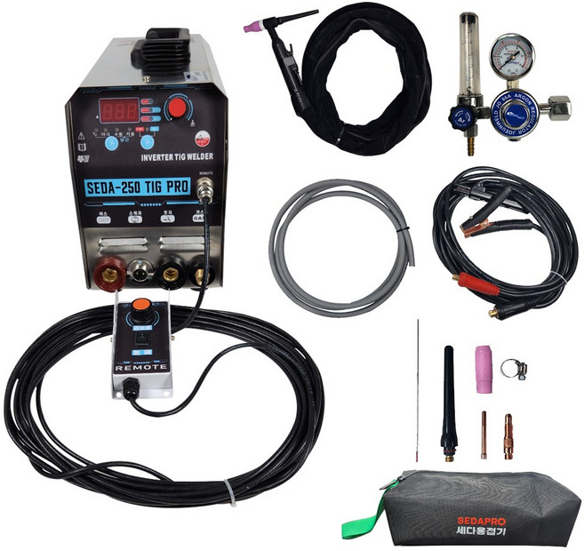 리모트 펄스 티그 세다 알곤용접기 휴대용 전기아크겸용 SEDA-250 TIG PRO SEDA-300 TIG PRO, 1세트, SEDA-250 TIG PRO 토치선 4M