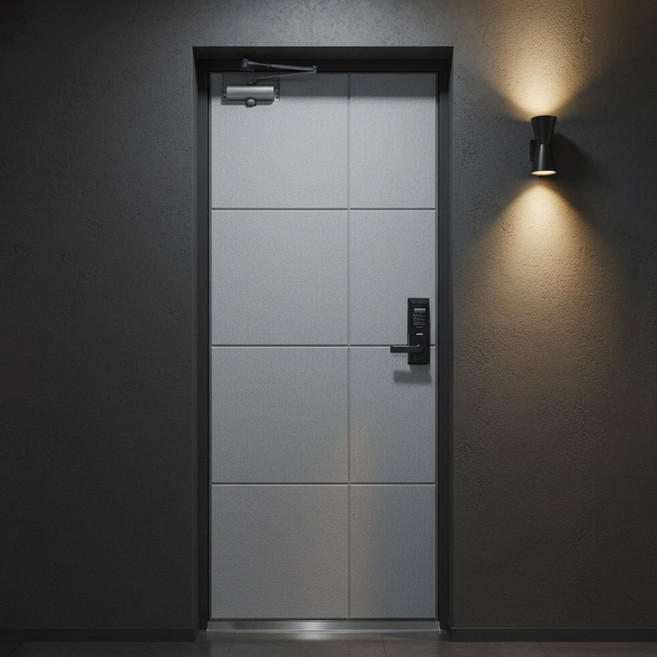 비앤비 자석+방음재 일체형 구조 올인원 현관문 방음 단열 자석 방음재 세트(500mm*500mm 8장+문풍지+양면스티커set), 그레이, 1개