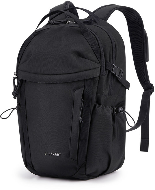 BAGSMART 초경량 백팩 방수 학생가방 여행가방 27L, 001블랙