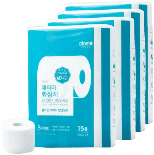 애터미 프리미엄 화장지, 35m, 15롤, 4개